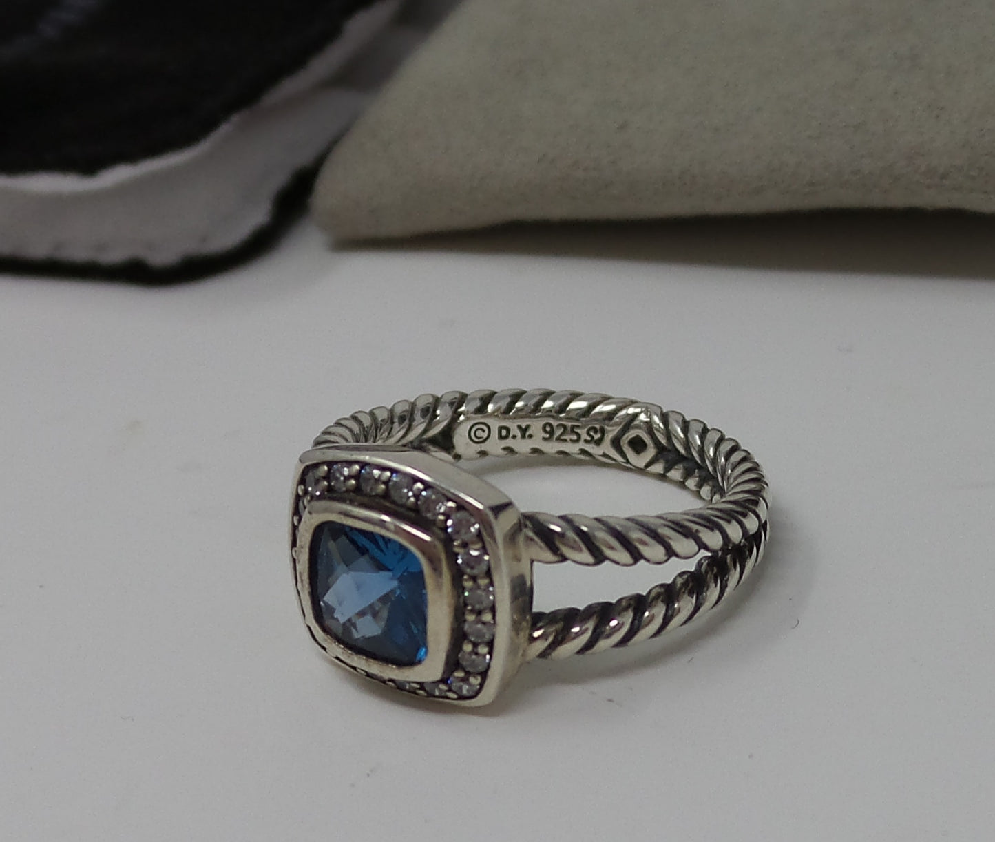 Petite Albion Ring Hampton Blue Topaz 925 Silver