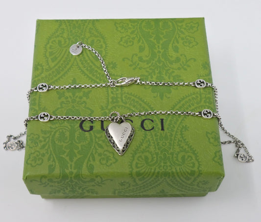 New Silver Necklace With Heart Charm Pendant Unisex