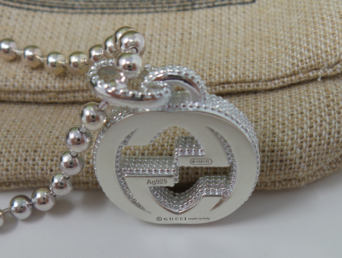 925 Silver Shiny Interlocking G Necklace