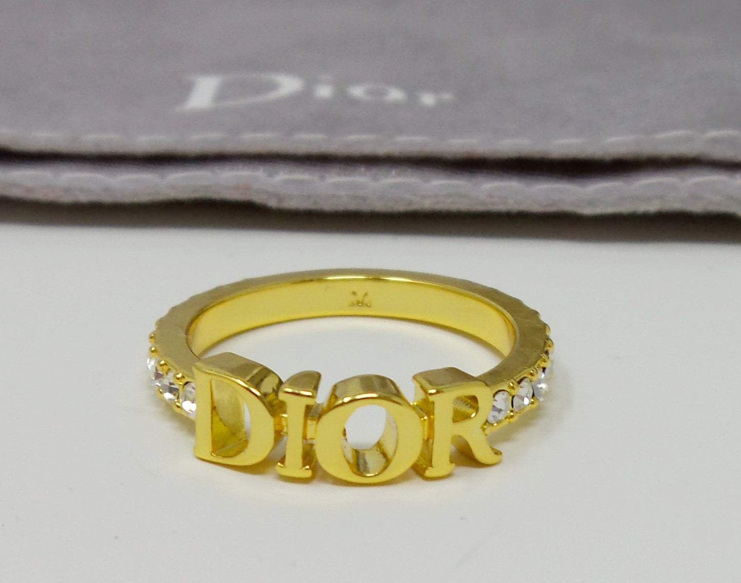 New Dio(r)evolution Ring Gold-finish Metal Crystal Pave