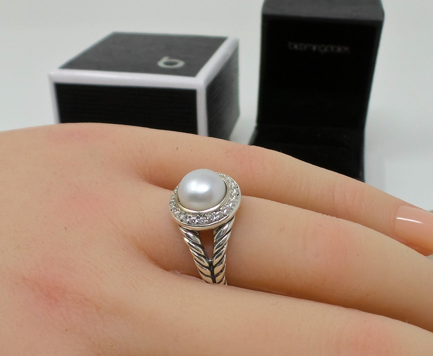 Sterling Silver Pearl Ring 12mm