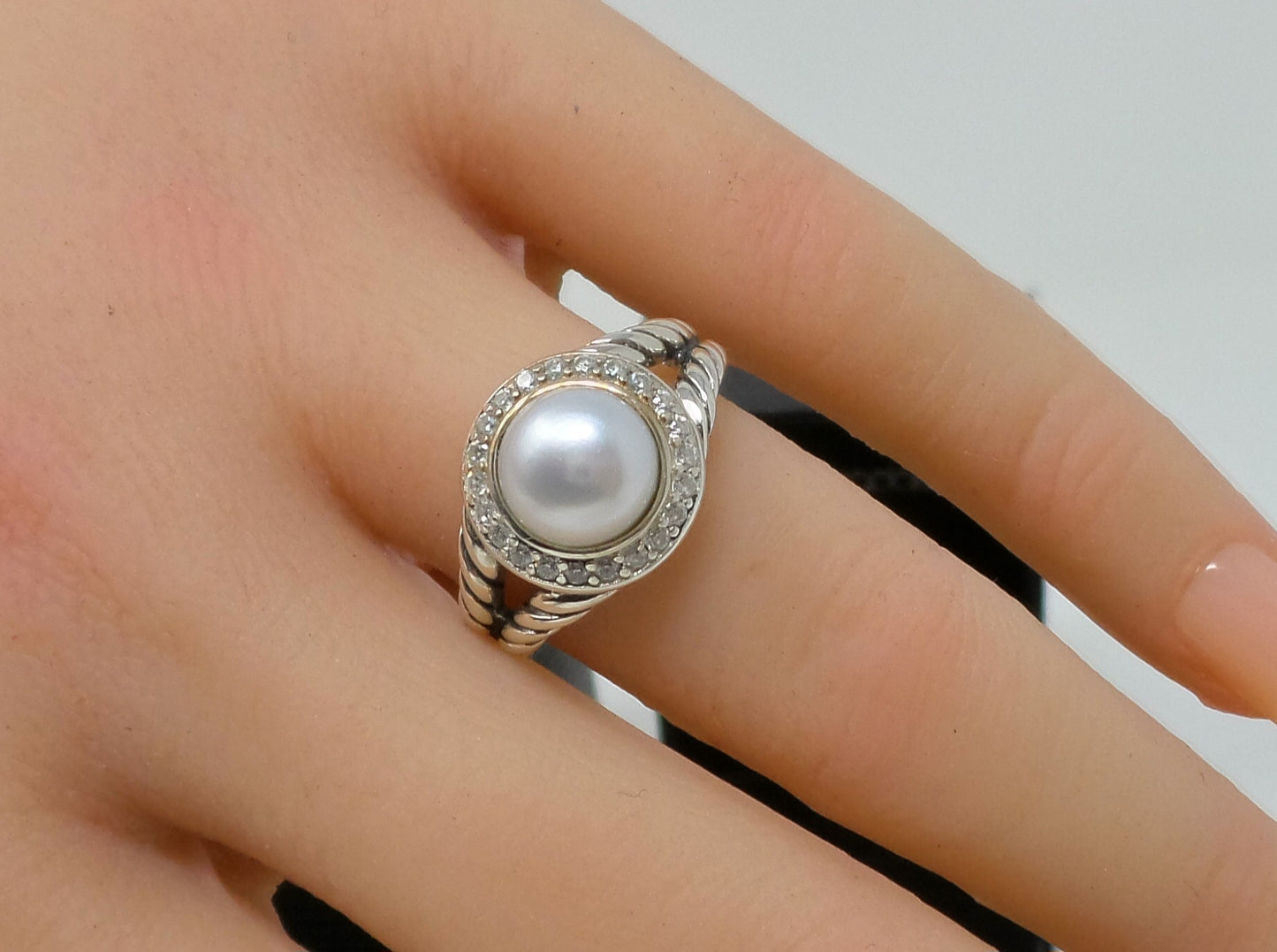 Sterling Silver Pearl Ring 12mm