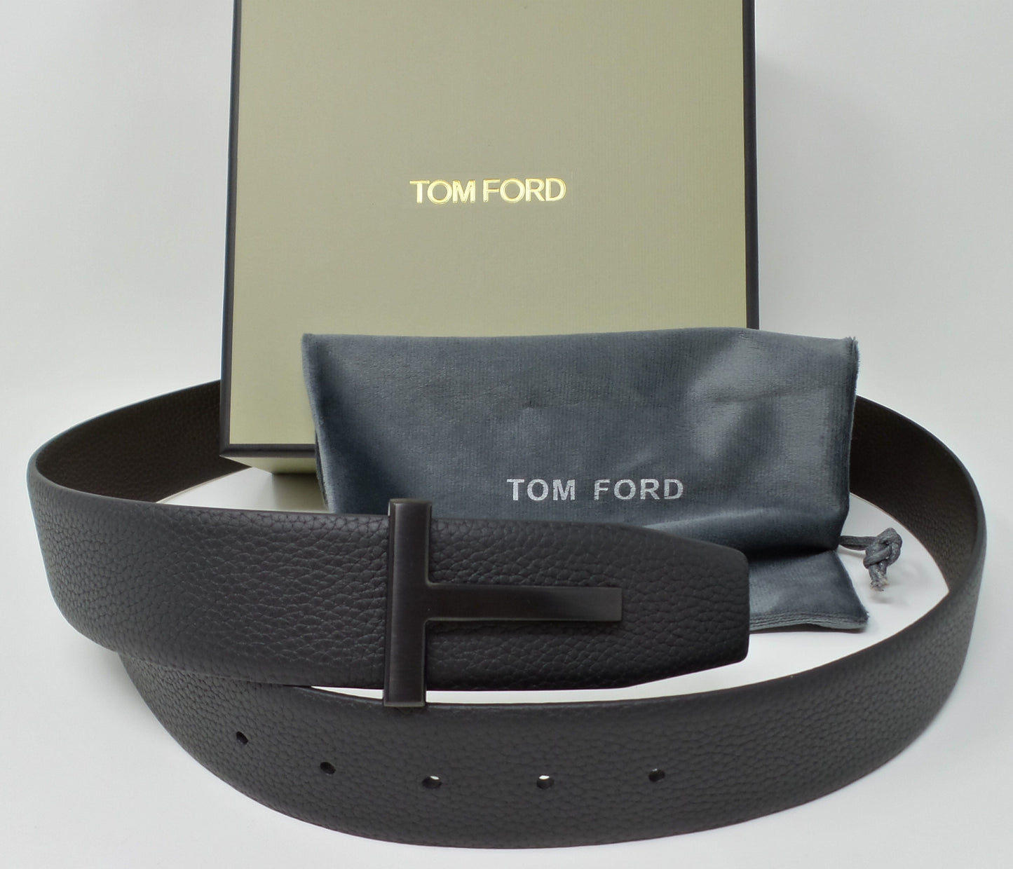 New Reversible Black / Dark Brown Belt With Black T Buckle