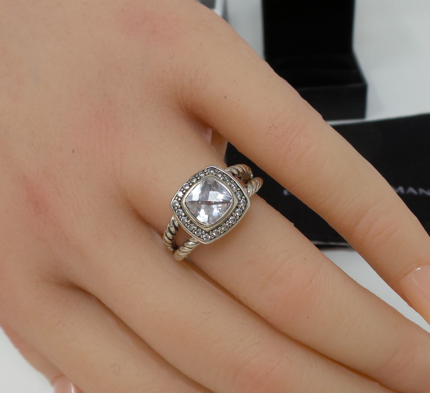 Petite Albion Ring White Topaz 925 Silver