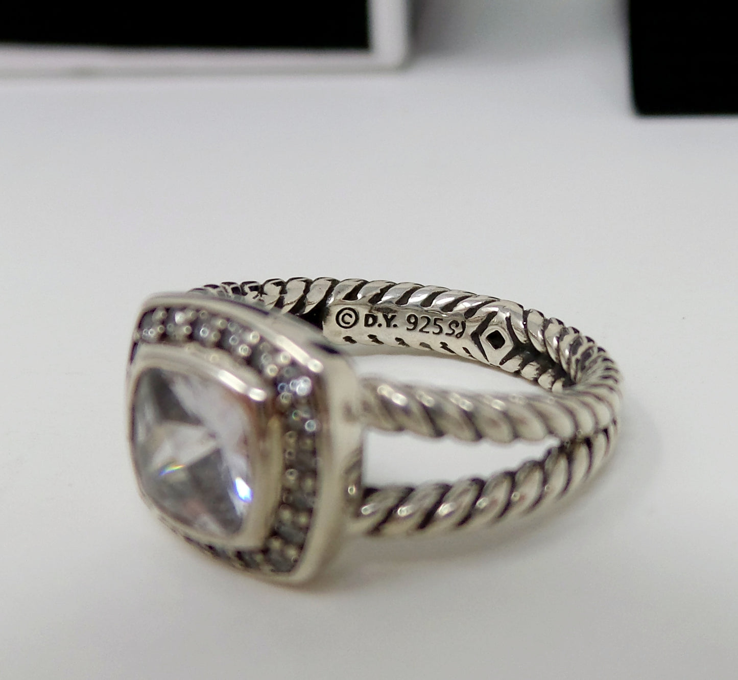 Petite Albion Ring White Topaz 925 Silver