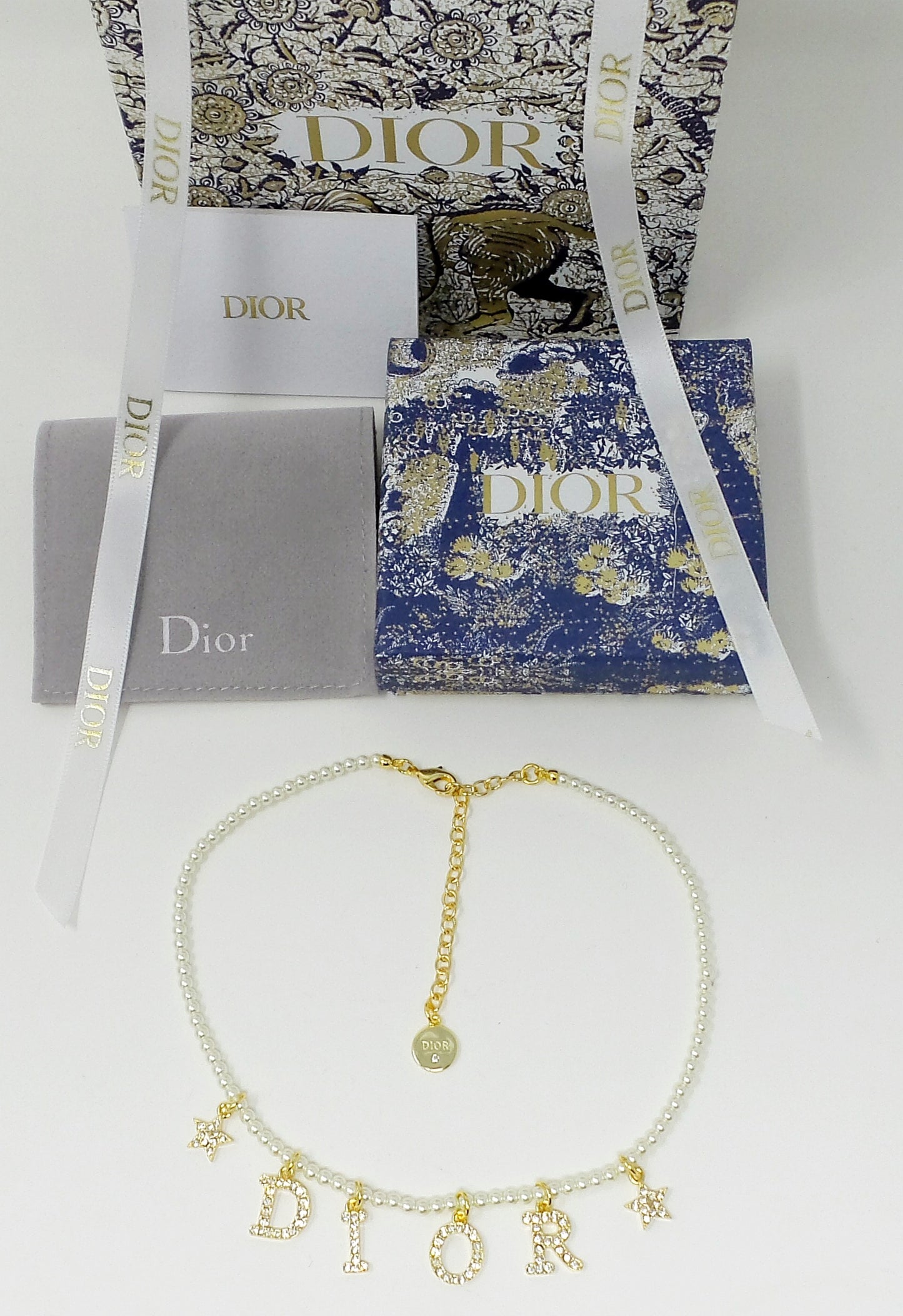 Dio(r)evolution Mini Pearl Choker Necklace Gold