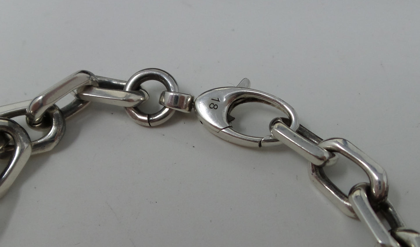 Unisex Silver Bracelet with Interlocking G Mens Womens