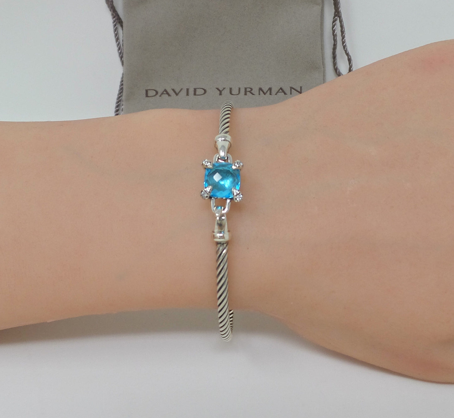 **Just Added** Sterling Silver Chatelaine Bracelet With Blue Topaz