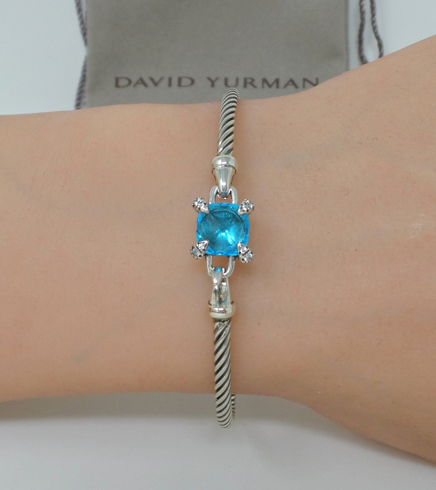 **Just Added** Sterling Silver Chatelaine Bracelet With Blue Topaz