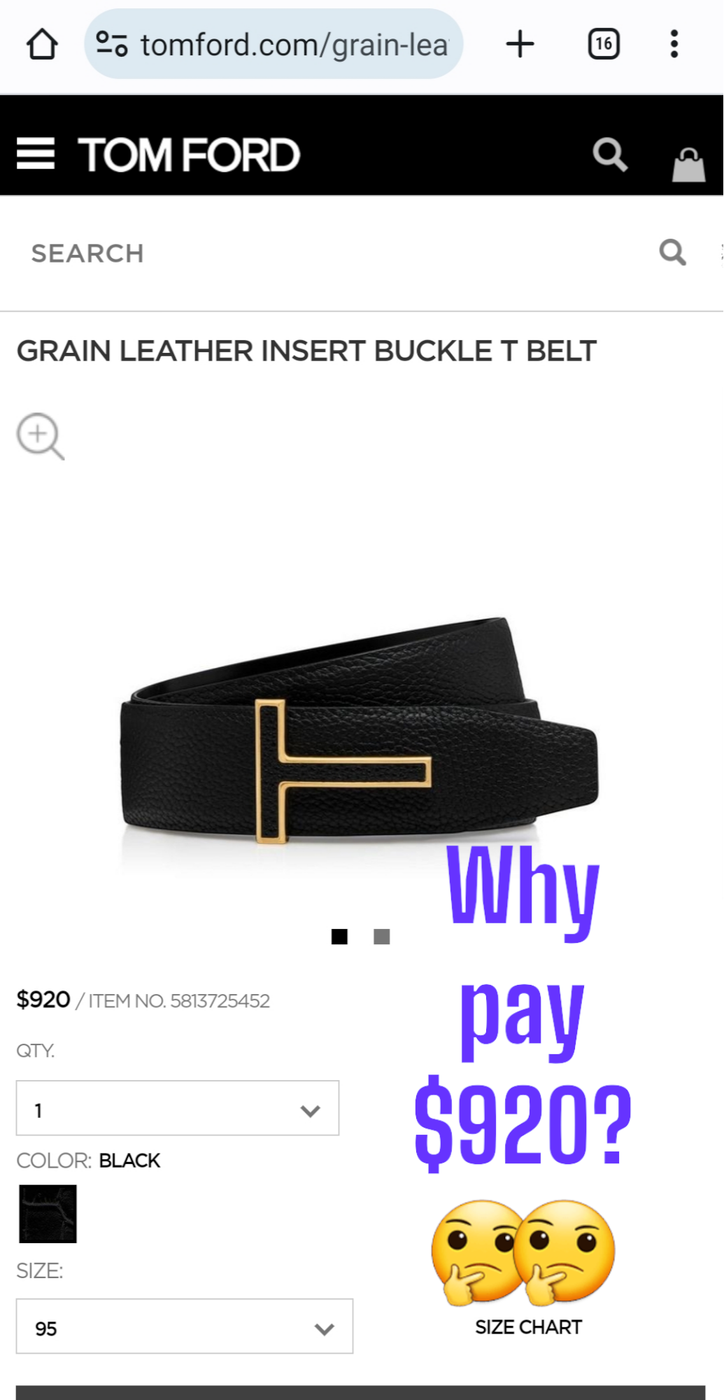 New Reversible Black / Dark Brown Belt With Black/Gold T Buckle